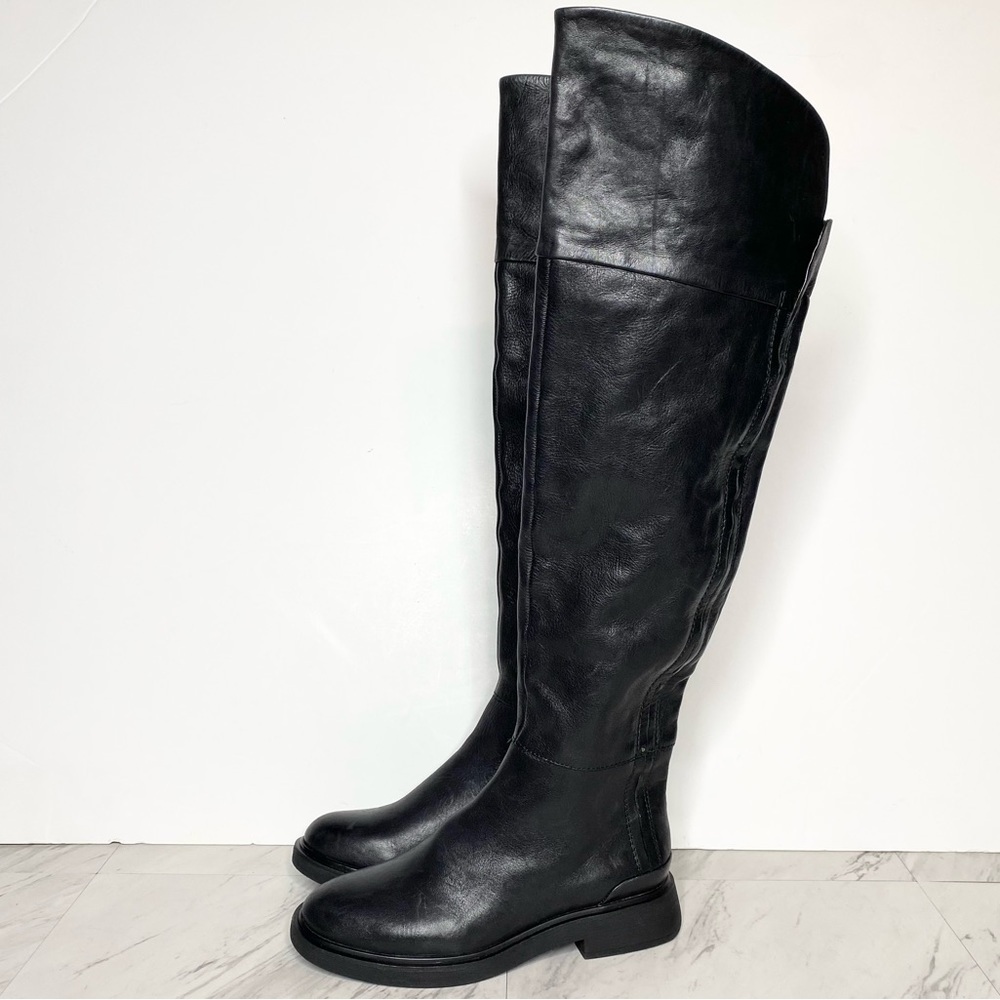 Franco Sarto Battina Black Leather Tall Boot 6 1/2 M
